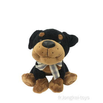 Peluche Chien Noir Et Marron